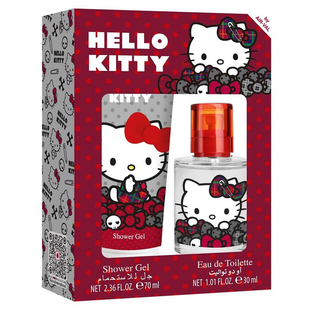 هالو كيتي - عطر تواليت للأطفال - 30 مل مع جل استحمام - 70 مل