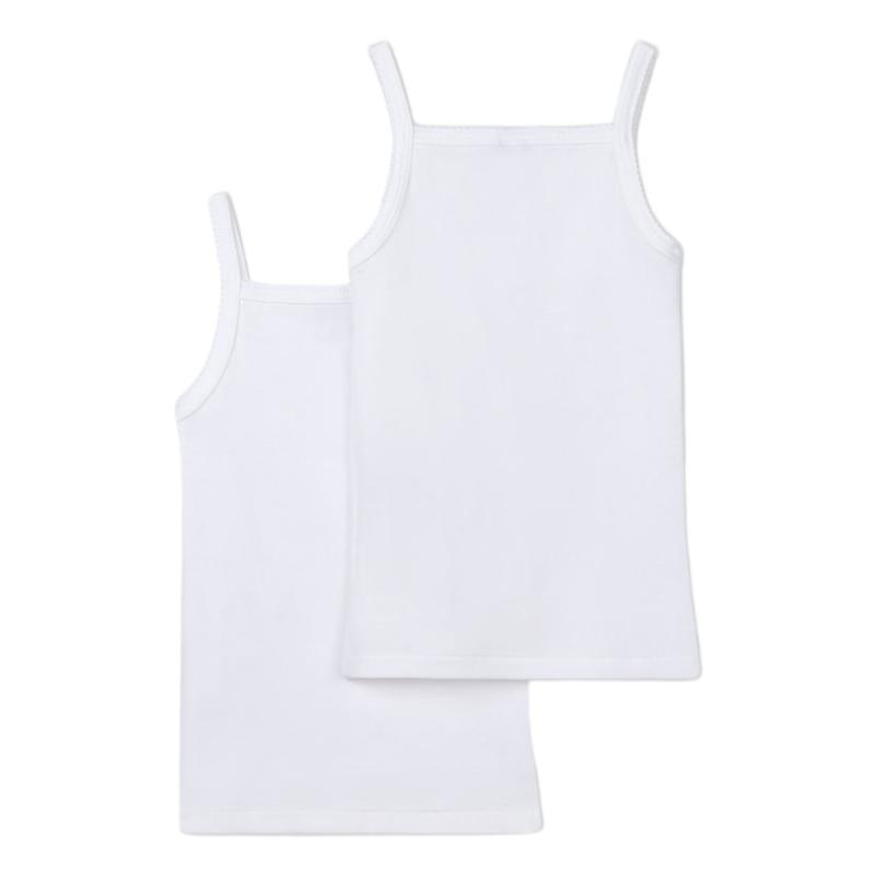 Petit Bateau - 2pc-Set - Girl's Strappy Vests - White