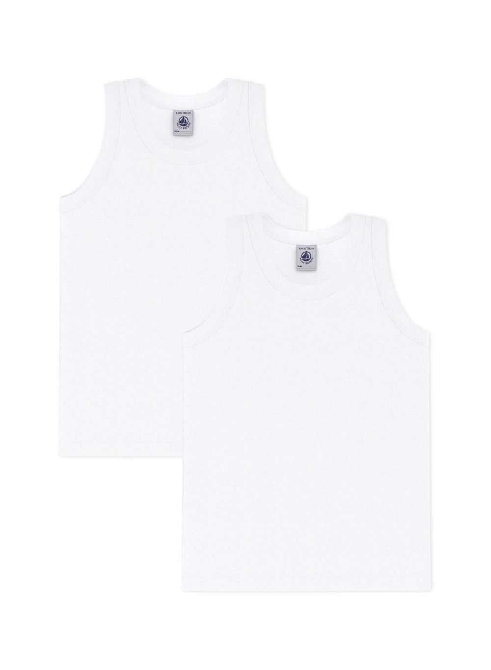 Petit Bateau - Boys Vests - White - Pack of 2