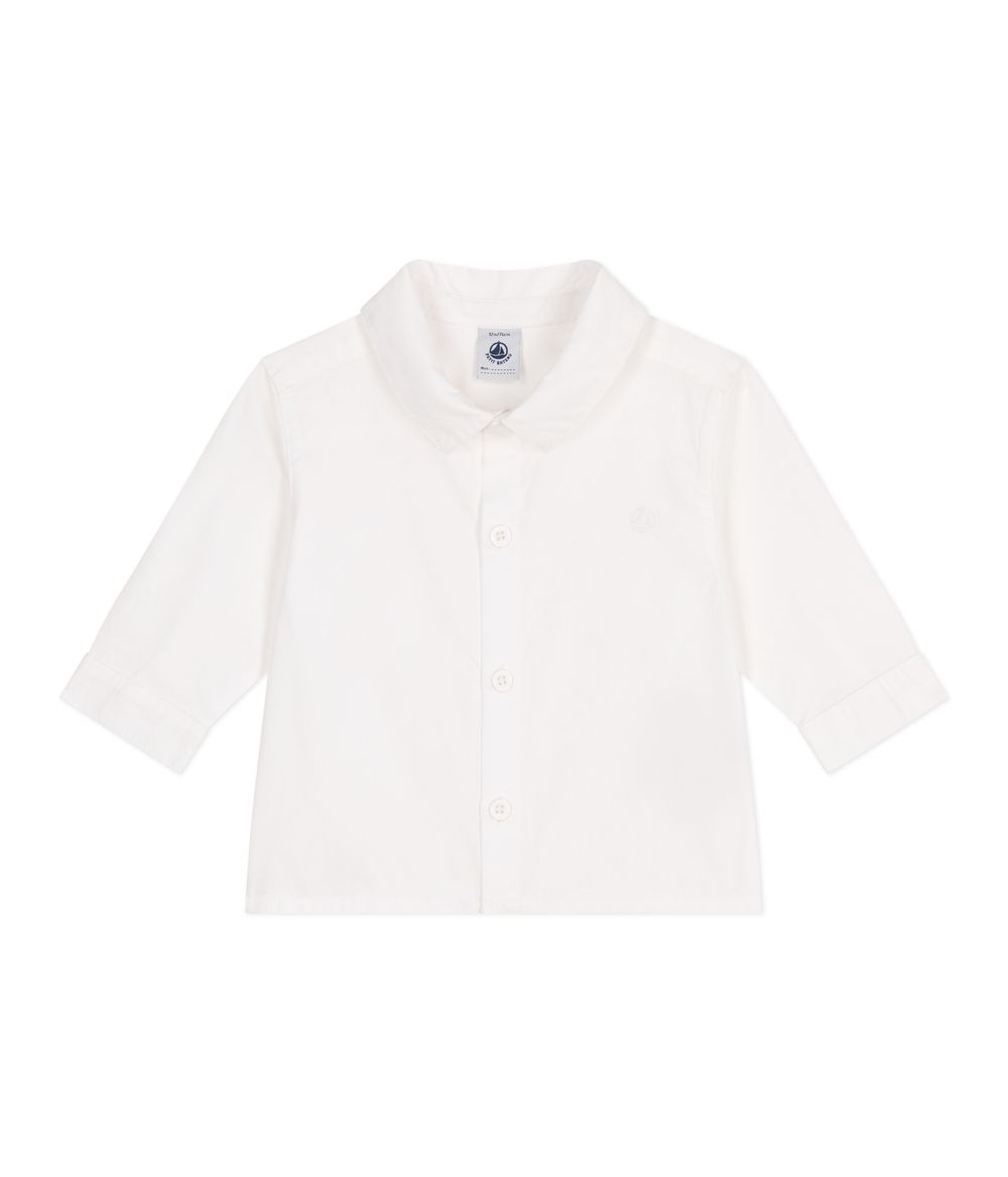 Petit Bateau - Babies Plain Cotton Shirt - White