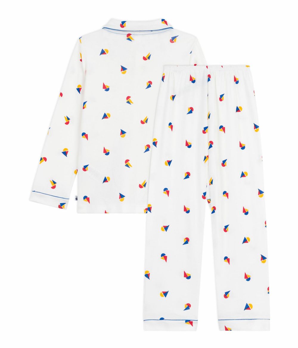 Petit Bateau - 2pc-Set - Kids' Printed Cotton Pyjama - Marshmallow/Olympic