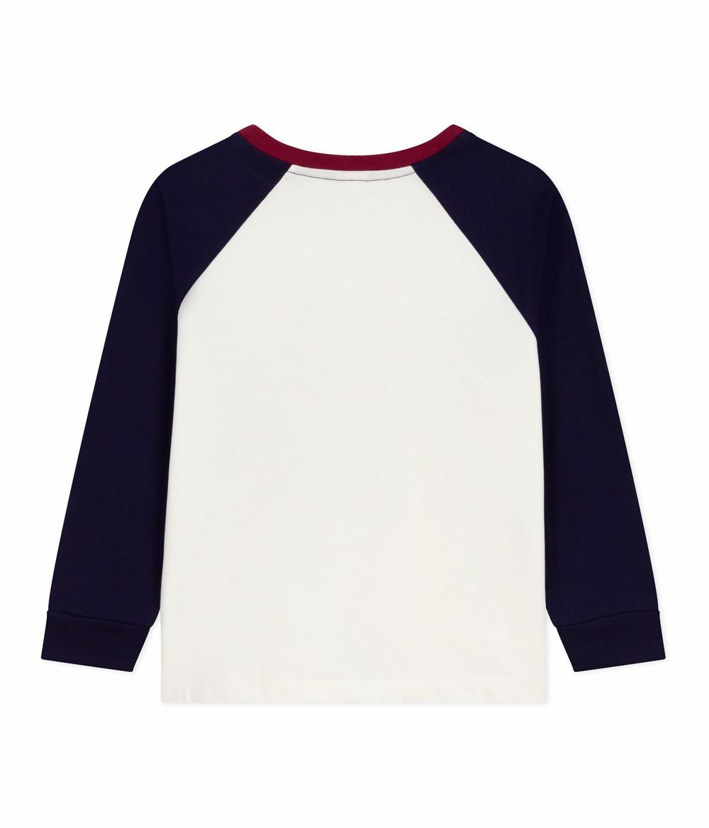Petit Bateau - Boy's Long-Sleeved Printed Cotton T-Shirt - Milk/Soir