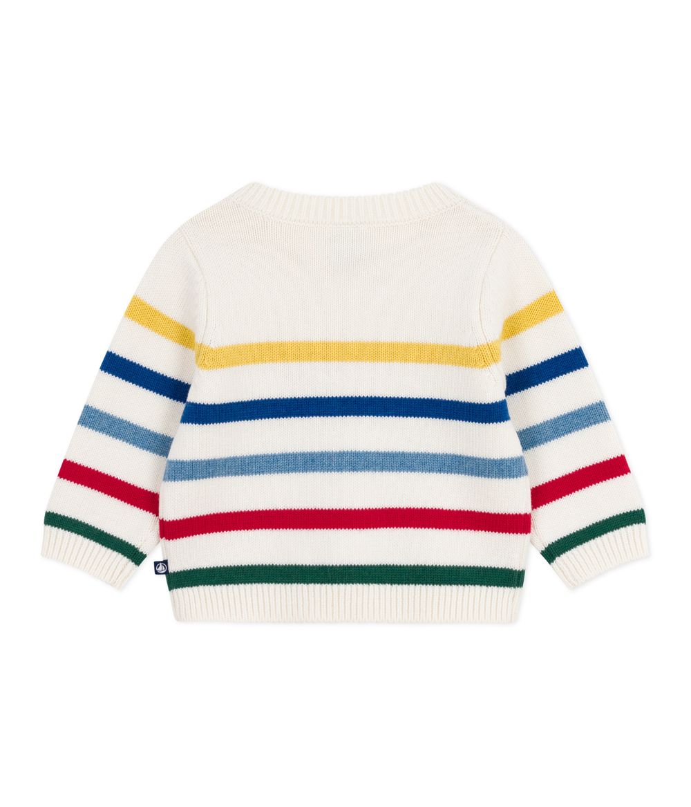 Petit Bateau - Babies' Striped Wool And Cotton Jumper