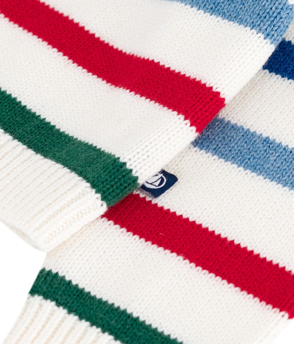 Petit Bateau - Babies' Striped Wool And Cotton Jumper