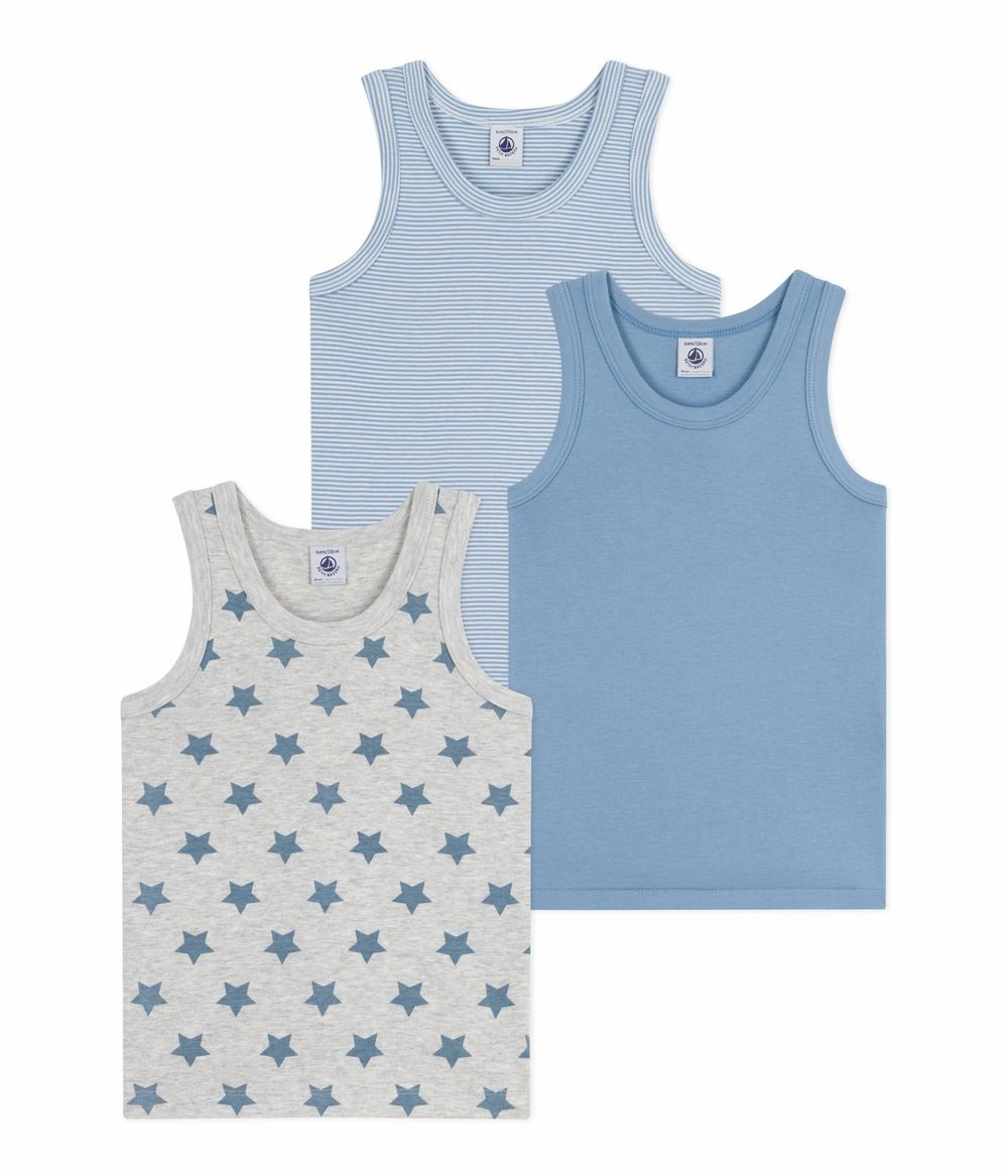 Petit Bateau - 3pc-Set - Boys' Sleeveless Tank Top - Multicolor