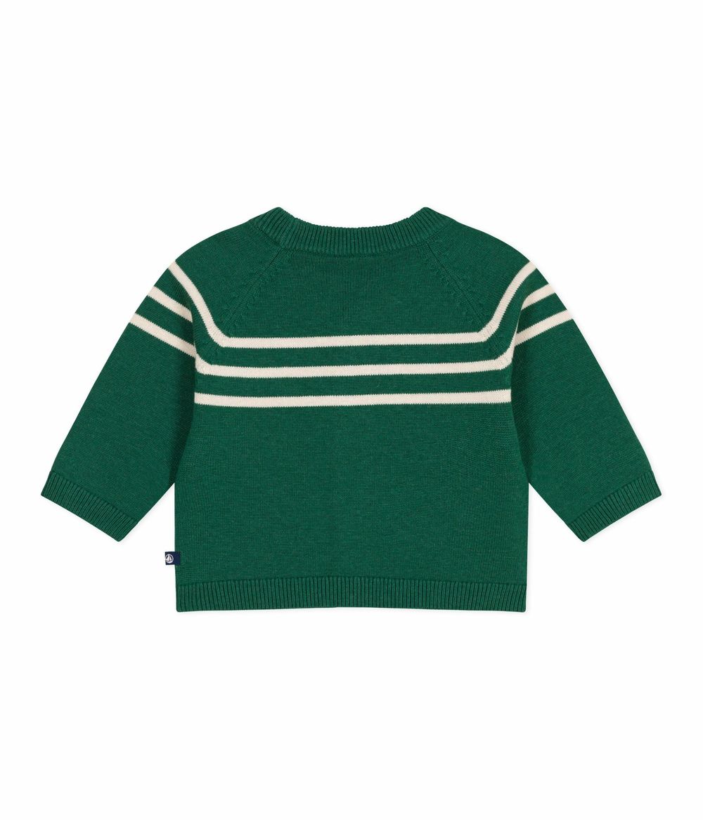 Petit Bateau - Baby Boy's Stripy Knitted Cardigan - Willow/Avalanche