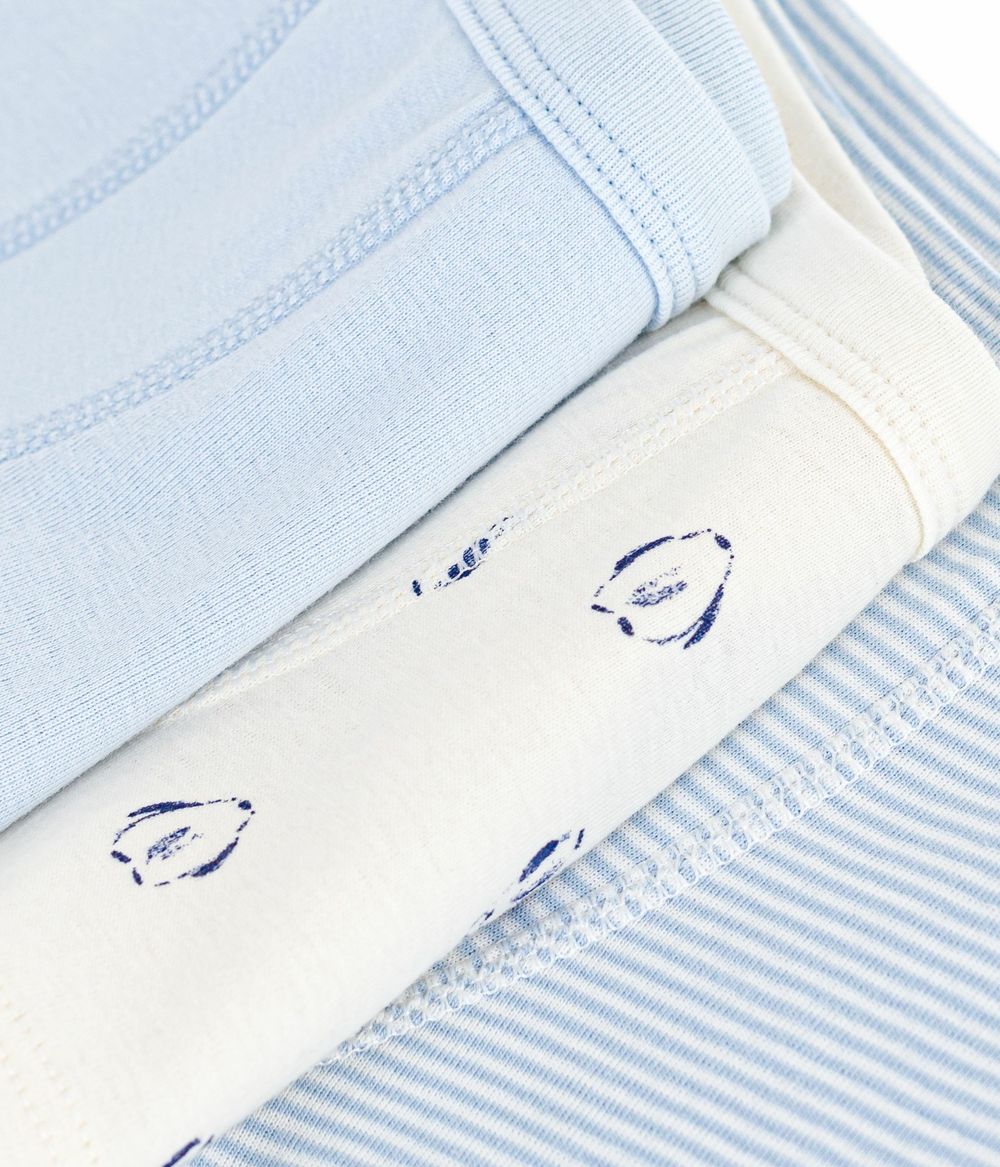 بيتي باتو - طقم بوكسرات للأولاد بخصر مغطى - أزرق/رمادي/بيج - 3 قطع