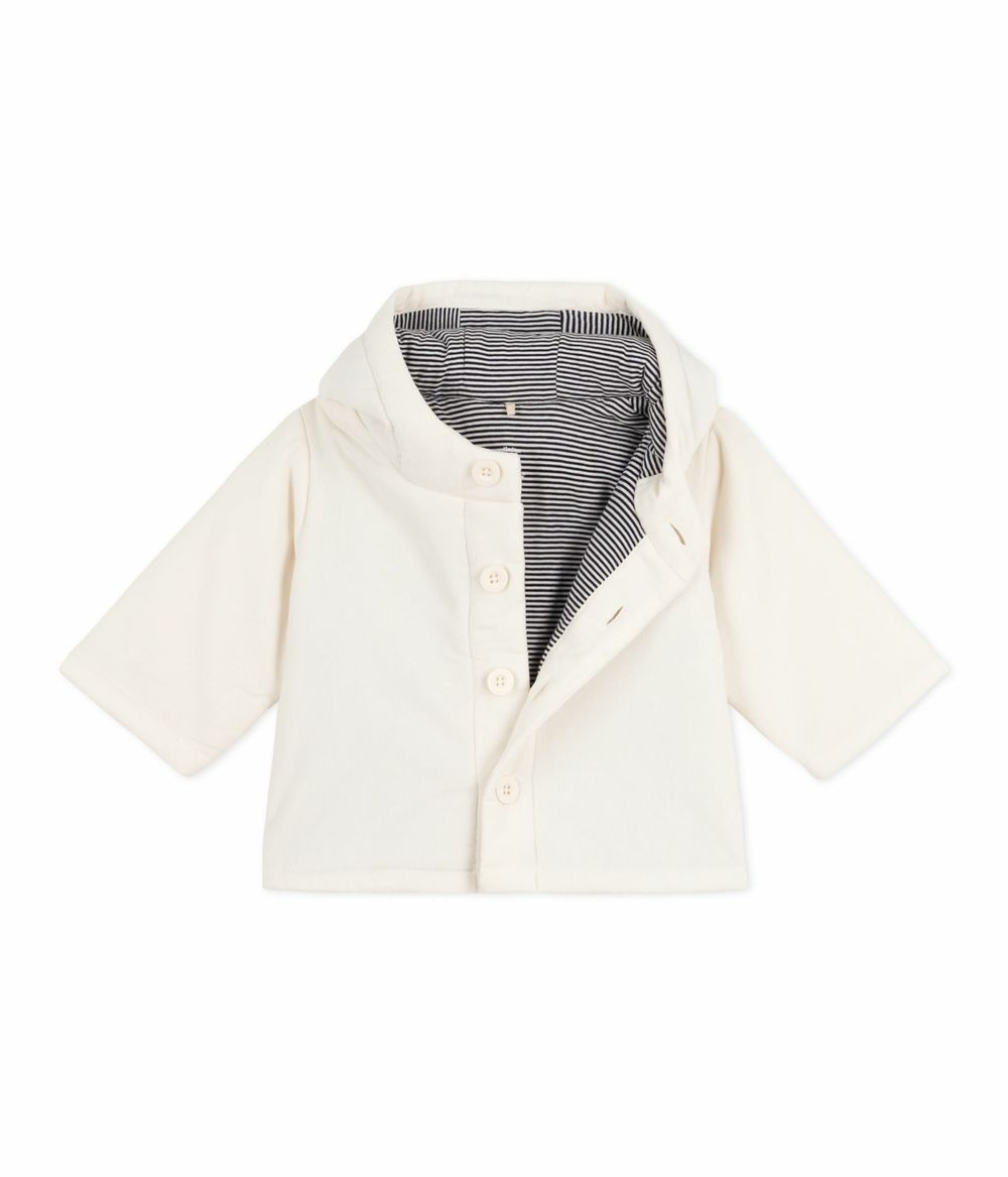 بيتي باتو - جاكيت مبطن مطرز للرضع - أبيض حليبي