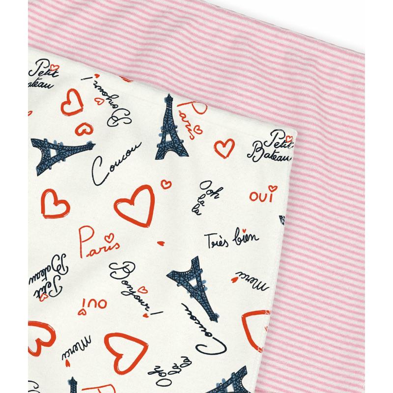 بوتيت باتو - طقم من قطعتين - شورتات طويلة للبنات بنقشة باريس - متعدد الألوان