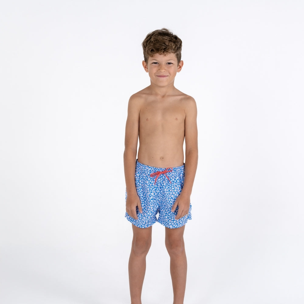 Badawii Beachwear - Boy Shorts - Blue Garden