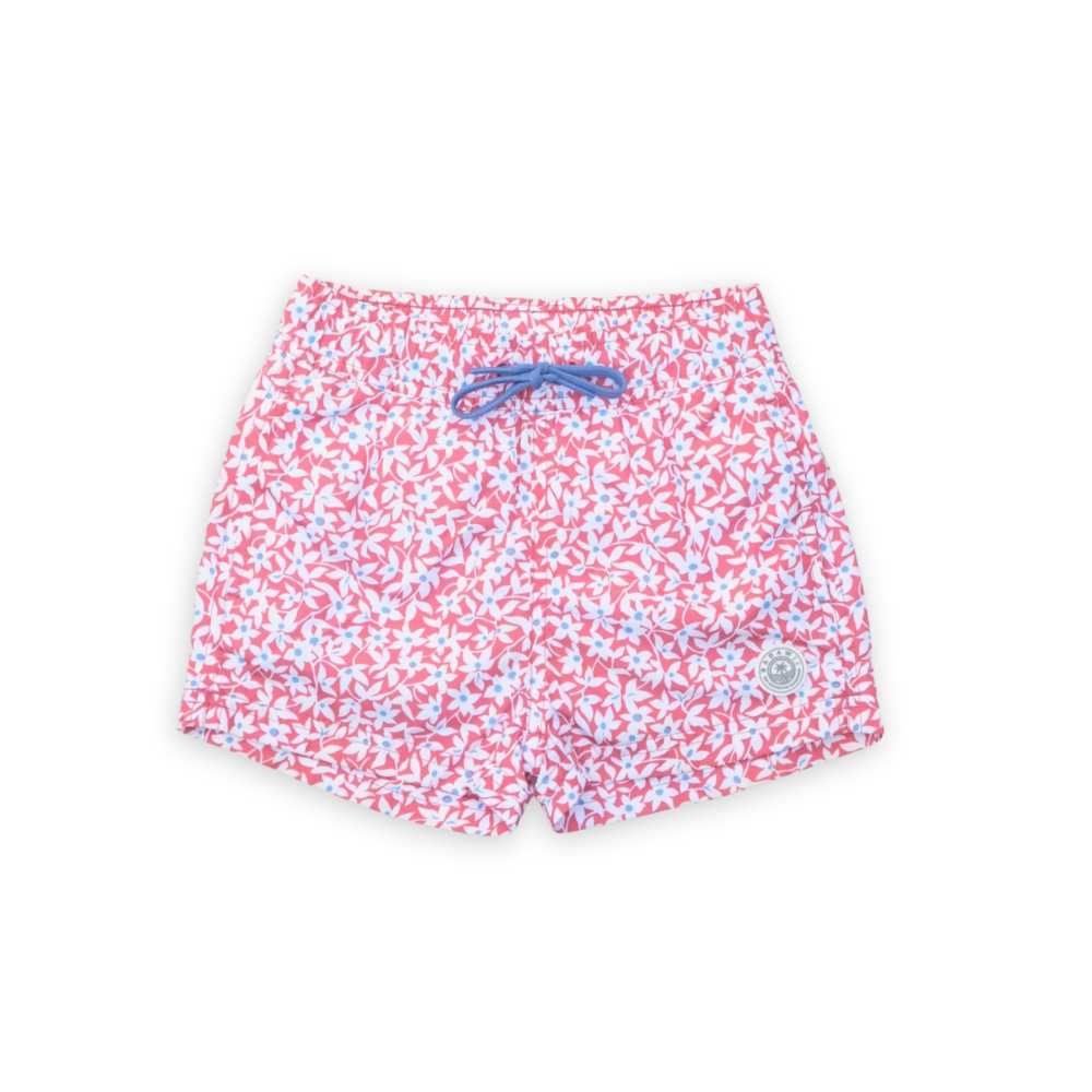 Badawii Beachwear - Boy's Floral Printed Swim Shorts - Pink