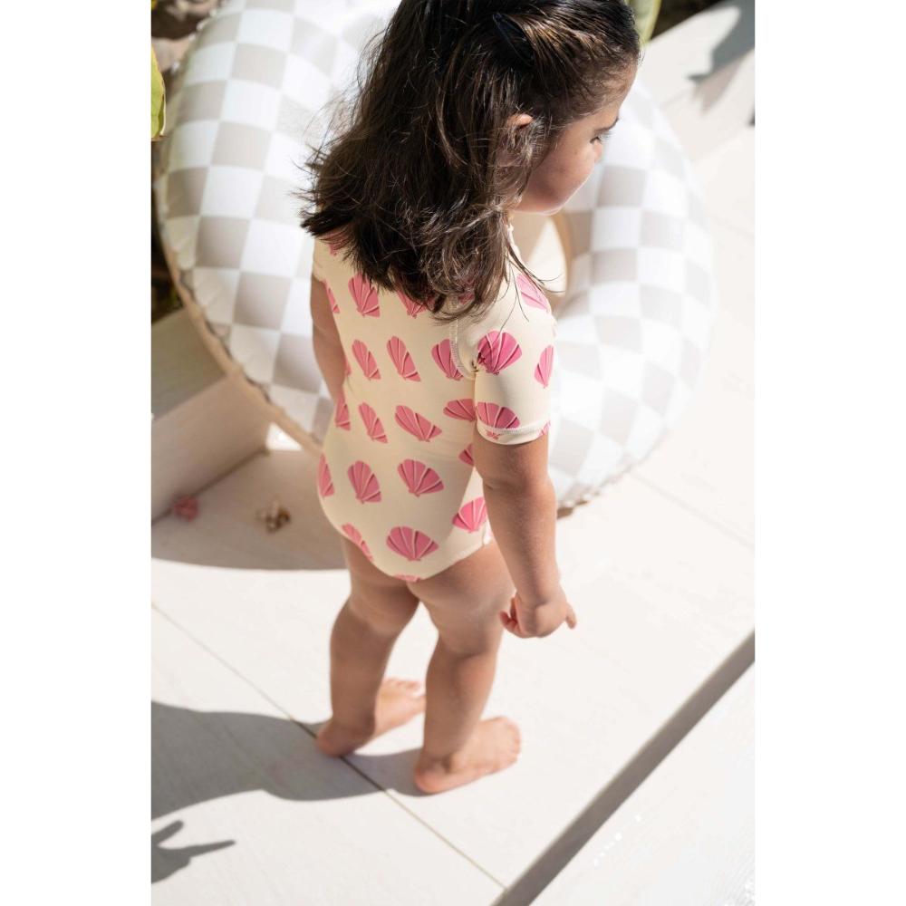 Badawii Beachwear - Beach Shells Girls Swimsuit - Sunny Yellow