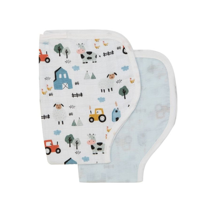 All4Ella - Reversible Burp Cloth - Barnyard - 2 Pcs