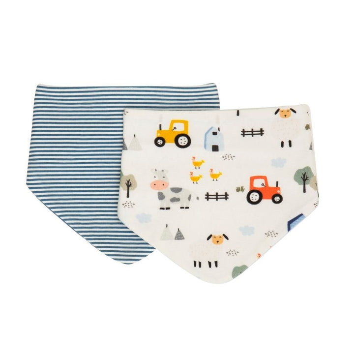 All4Ella - Reversible Bandana Bibs - Barnyard - 2 Pcs