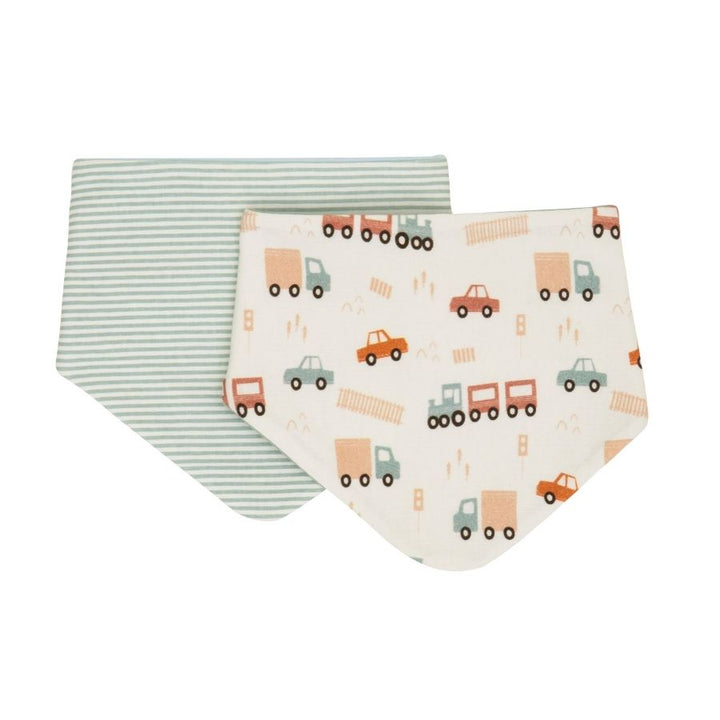All4Ella - Reversible Bandana Bibs - Blue Trucks - 2 Pcs