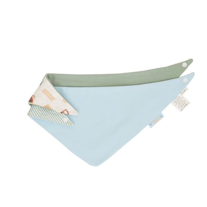 All4Ella - Reversible Bandana Bibs - Blue Trucks - 2 Pcs