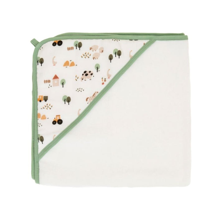 All4Ella - Baby Organic Cotton Hooded Towel - Country Farm - 80x80 cm