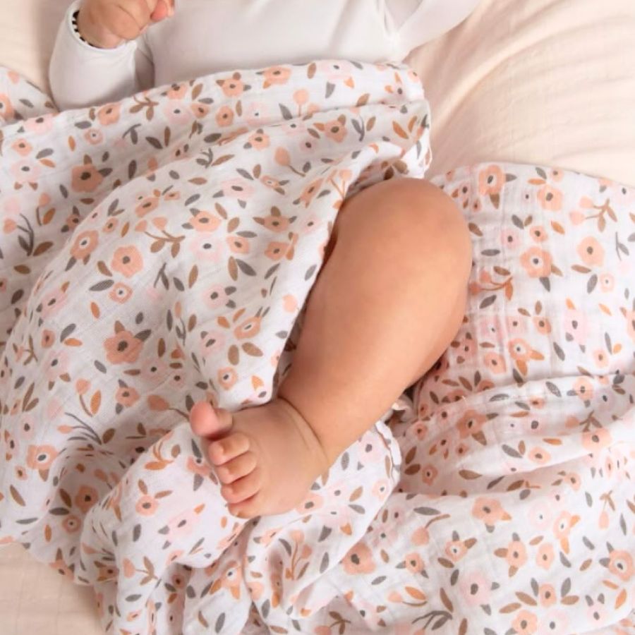 All4ella - Muslin Swaddle - Floral Bouquet