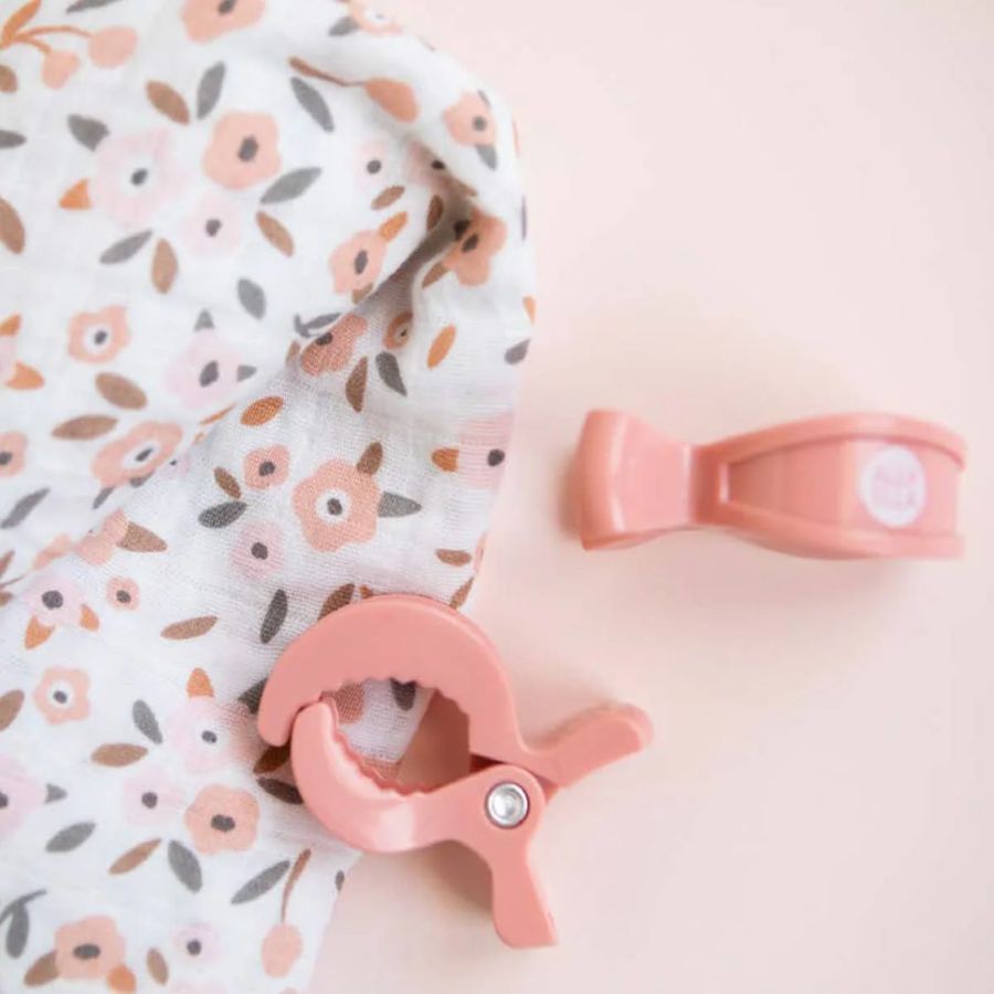 All4Ella - Muslin and 2 Pram Peg Gift Set - Floral Bouquet