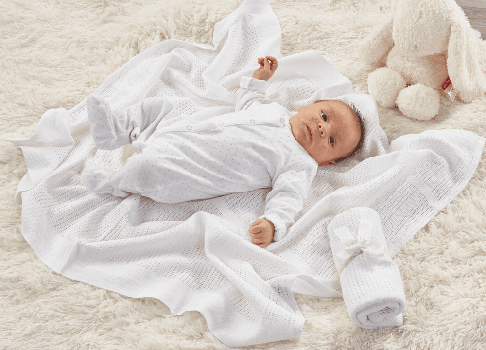 Kinder Valley - Cotton Cellular Blanket - White - Pack of 2
