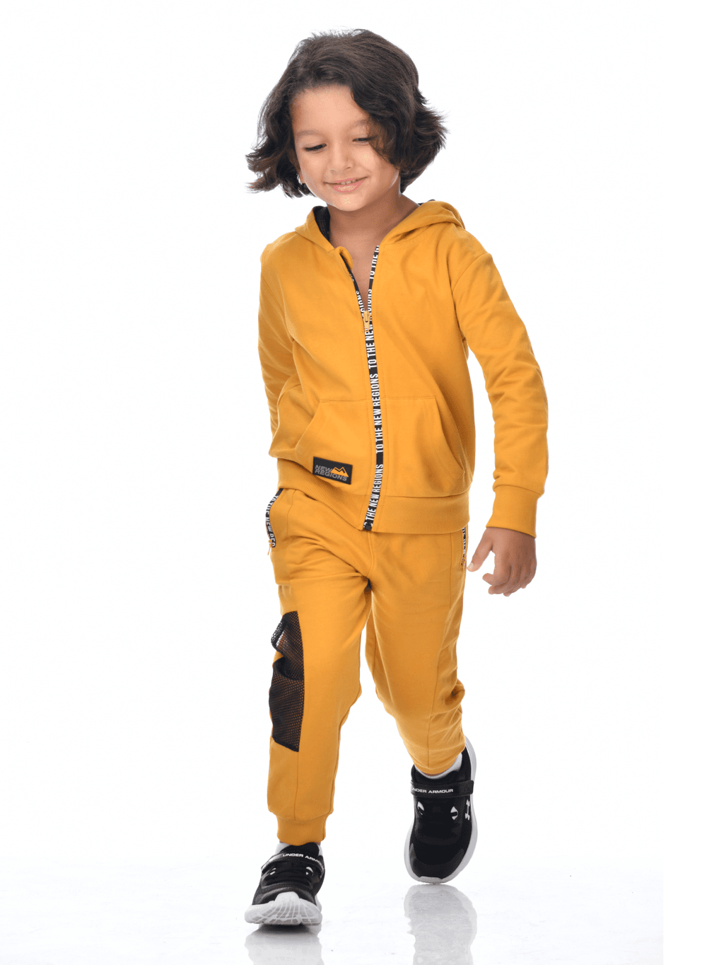 Victor and Jane - 2pc-Set - Boys' Hoodie And Joggers - Mustard
