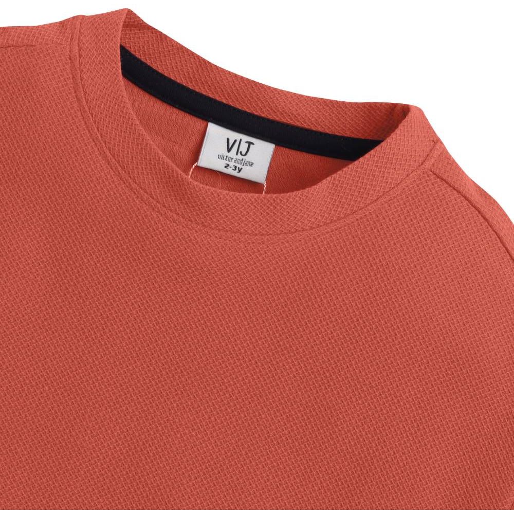 فيكتور آند جين - تي شيرت بأكمام قصيرة مزين برقع للأولاد - بني