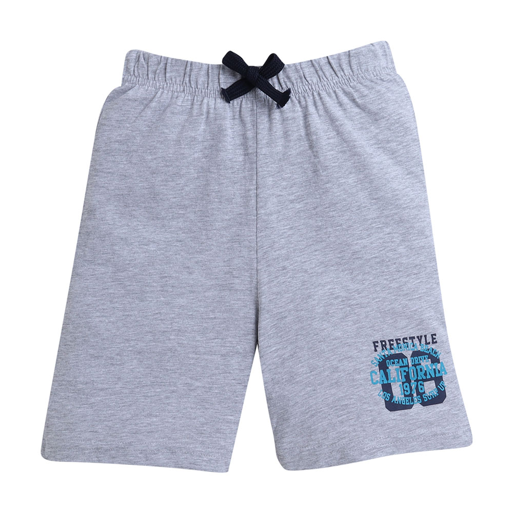 فيكتور آند جين - شورتات بولو سلوغان مطبوع للأطفال - أسود/رمادي/أخضر - 3 قطع