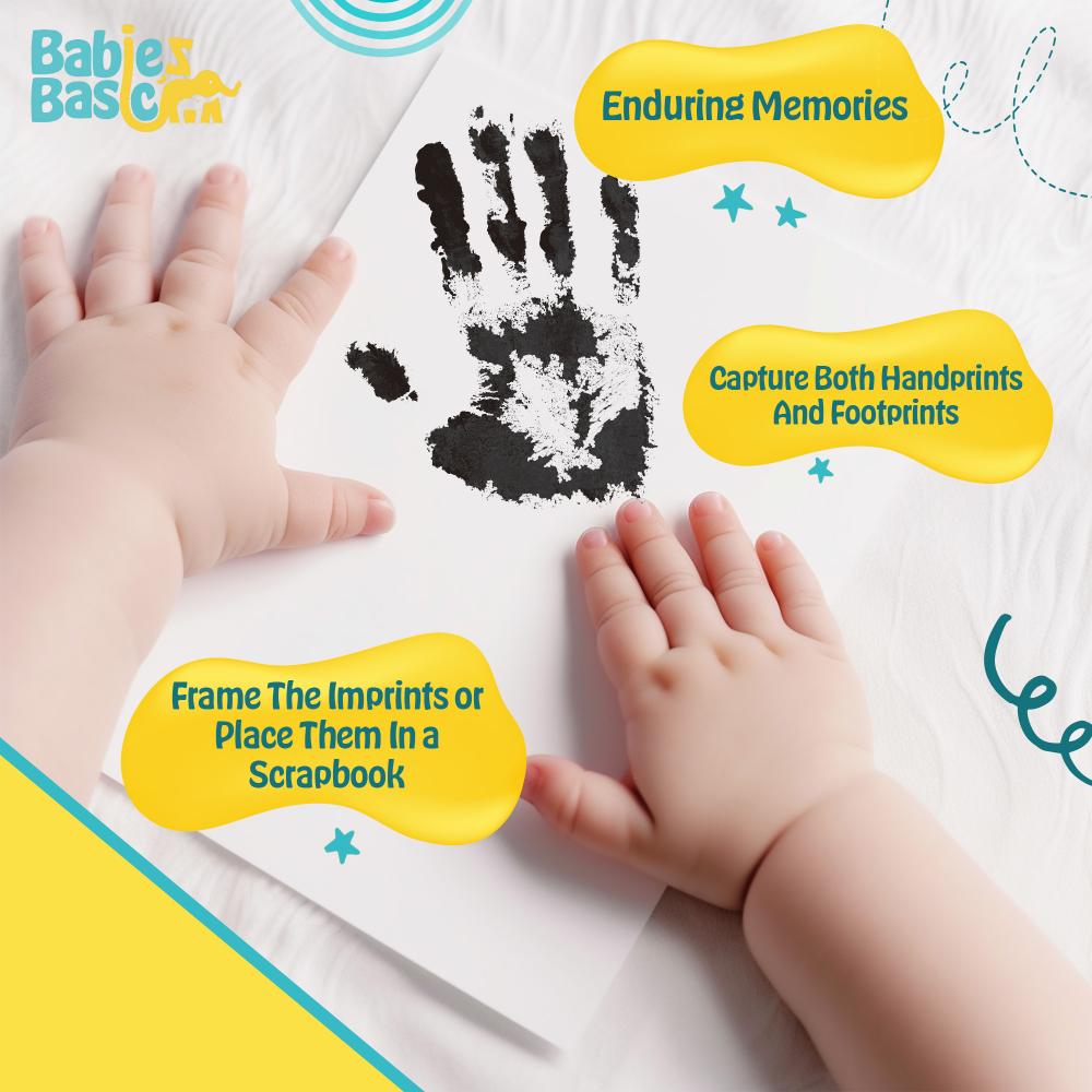 Babies Basic - Clean Fingerprint With Two Imprint Cards - 12.5cm - Black
