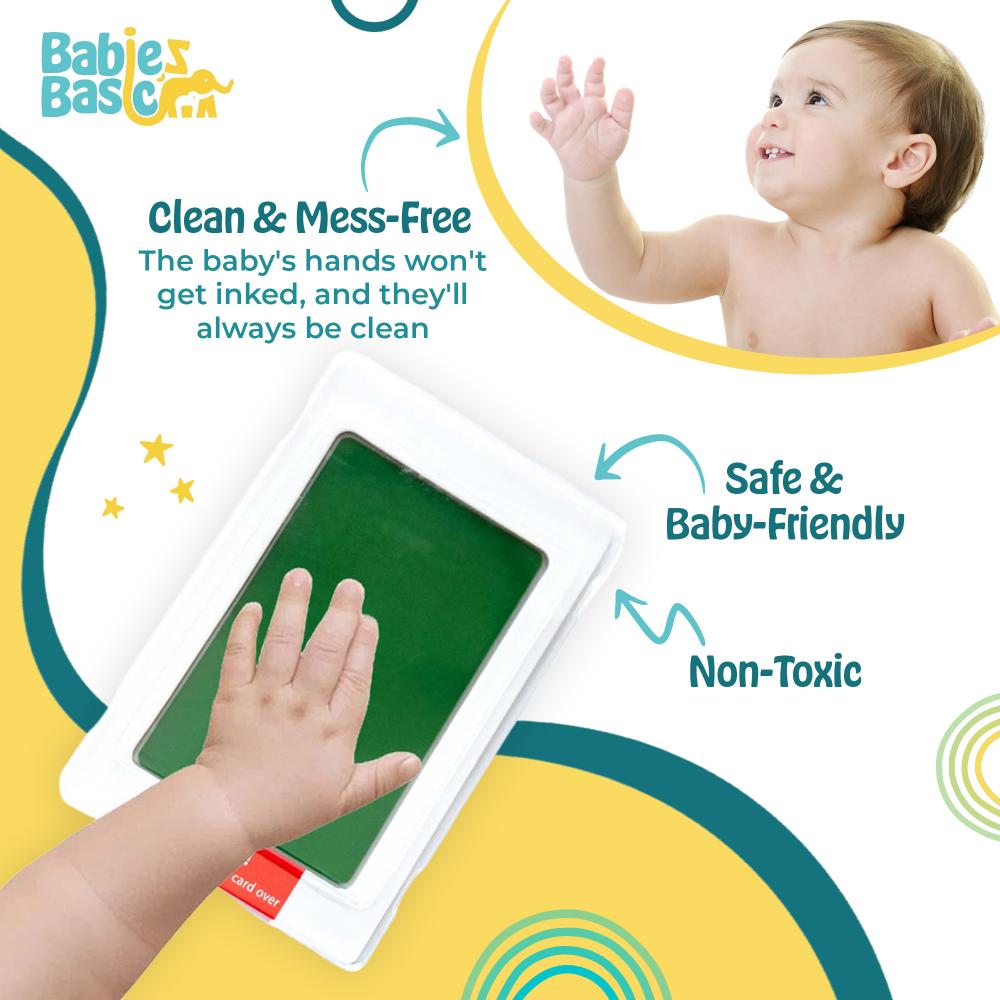 Babies Basic - Clean Fingerprint With Two Imprint Cards - 12.5cm - Emarald Green