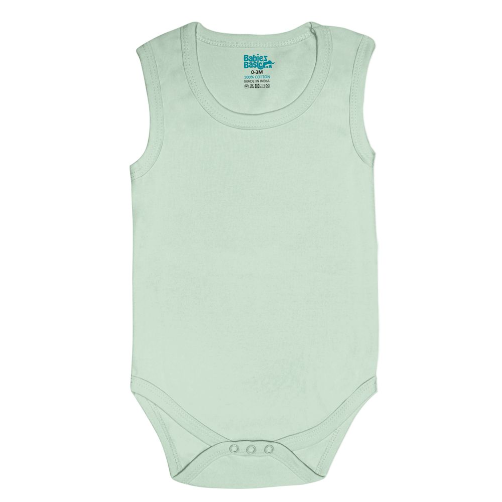 Babies Basic - 4pc-Set - Baby' Sleeveless Bodysuit - Green/Beige/Blue/Mocha