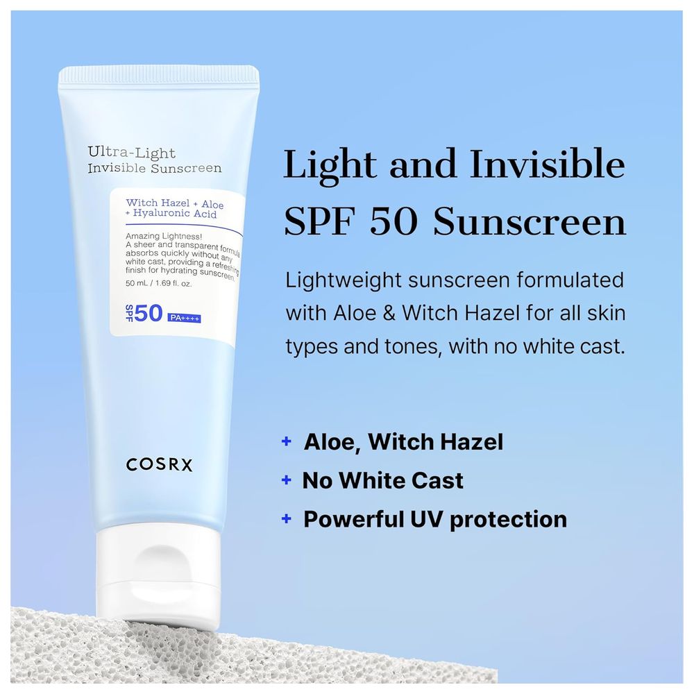 كوسركس - واقي شمس خفيف للغاية غير مرئي بعامل حماية من الشمس 50 - 50 مل