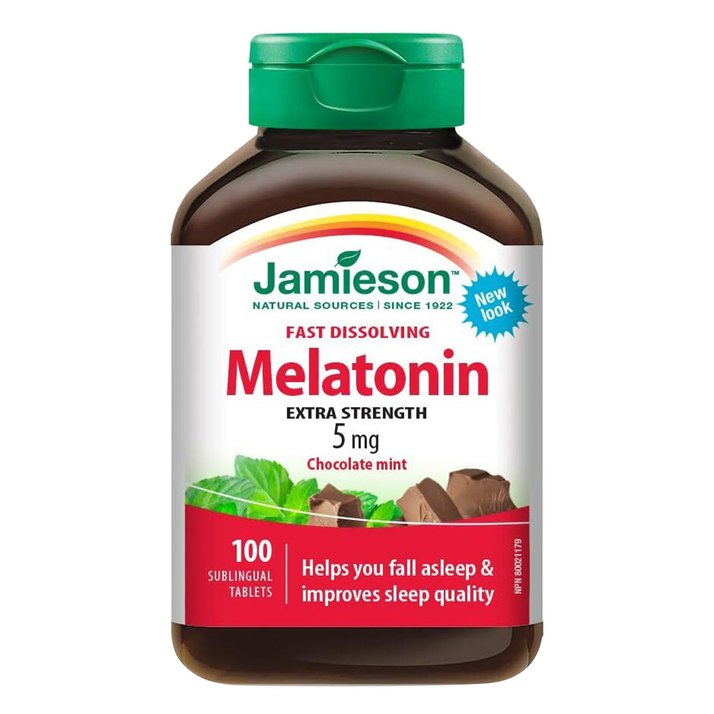 جاميسون - أقراص ميلاتونين ٥ ملغ - بنكهة الشوكولاتة والنعناع - ١٠٠ قرص