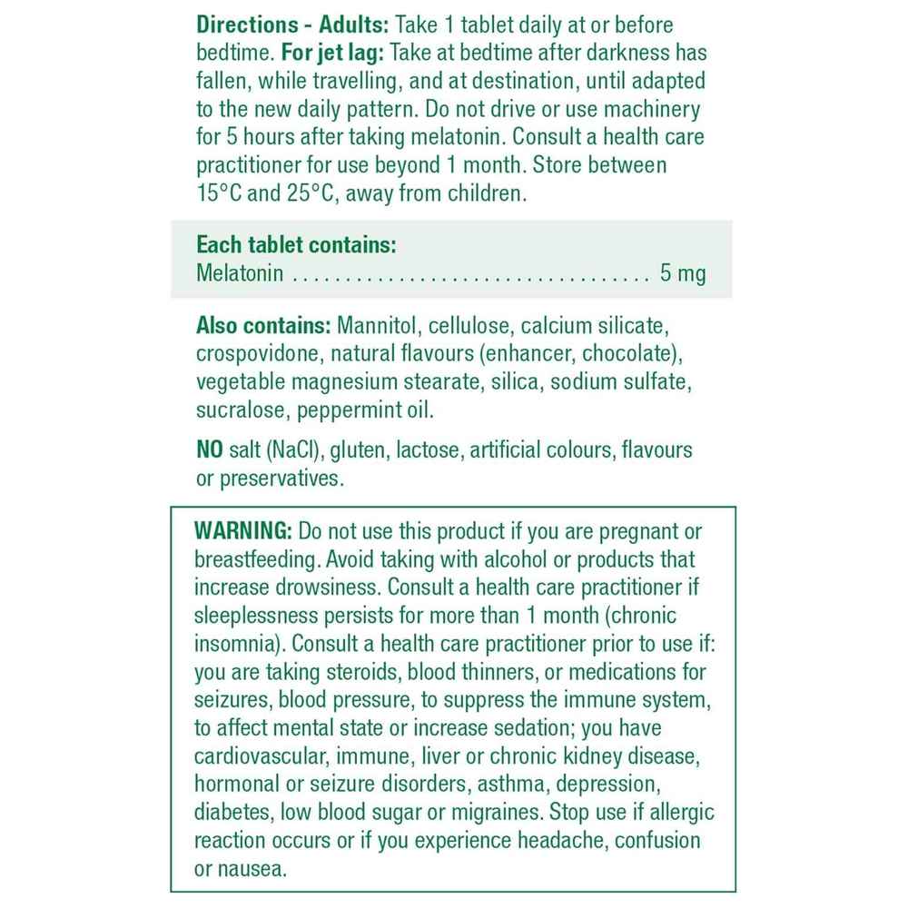 جاميسون - أقراص ميلاتونين ٥ ملغ - بنكهة الشوكولاتة والنعناع - ١٠٠ قرص