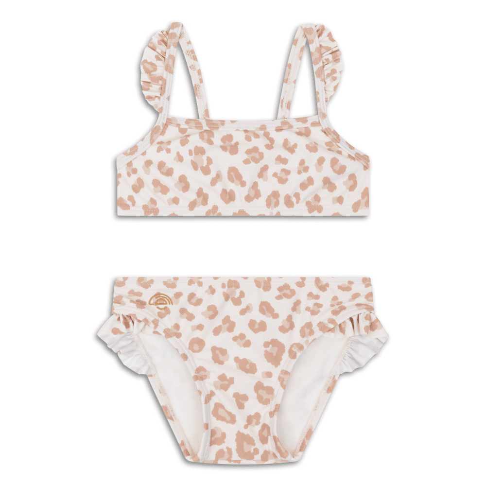 Swim Essentials - 2pc-Set - Girls' Leopard Printed Bikini - Beige