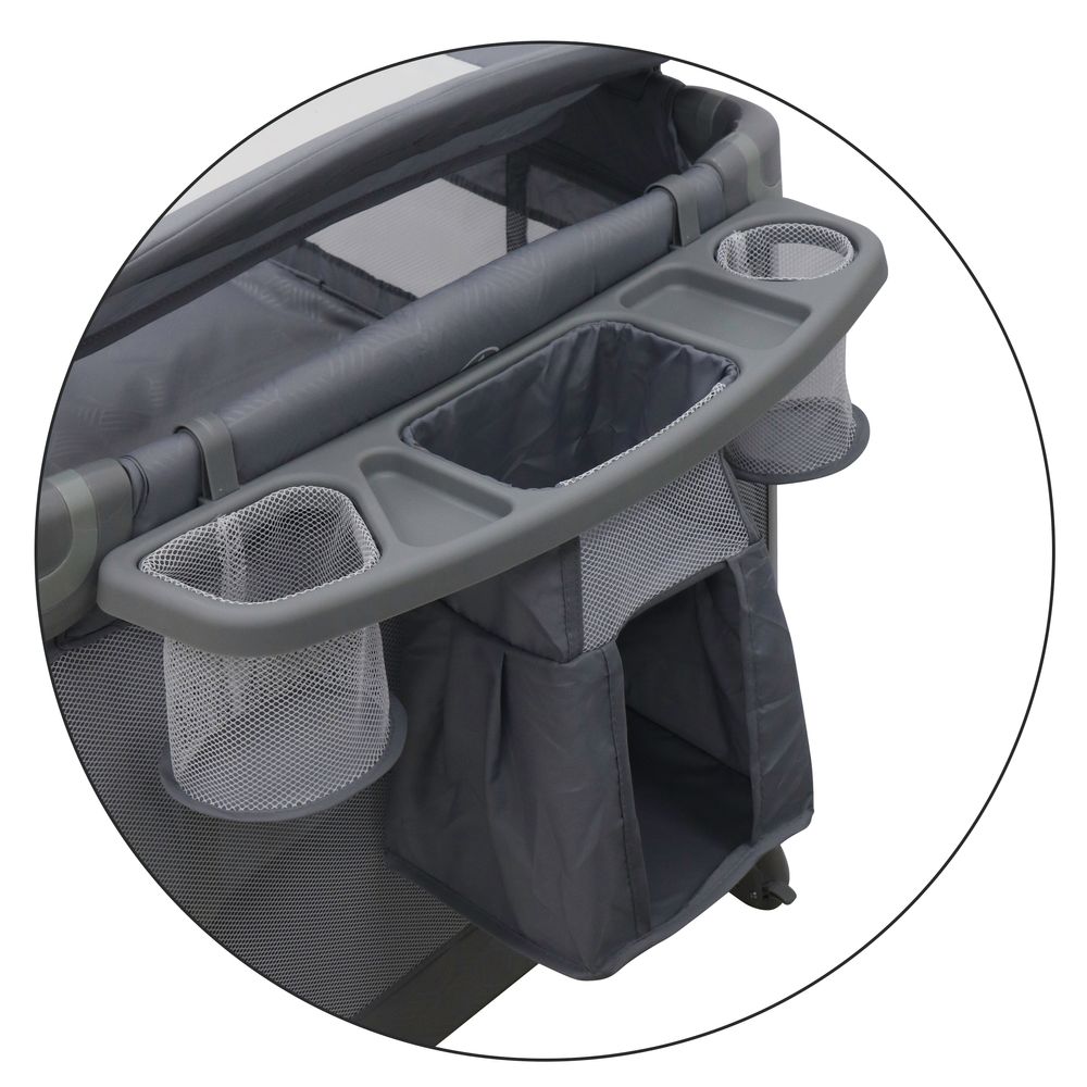 بيبيسيتوس - سرير المواليد متعدد الأغراض وساحة لعب - رمادي فاتح