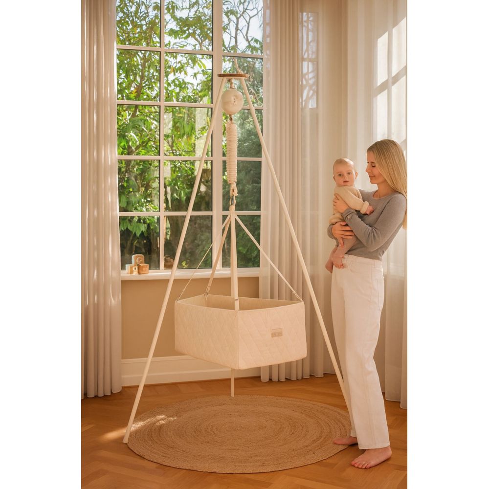 Moonboon Baby Cradle With Foam Mattress Classic Bundle