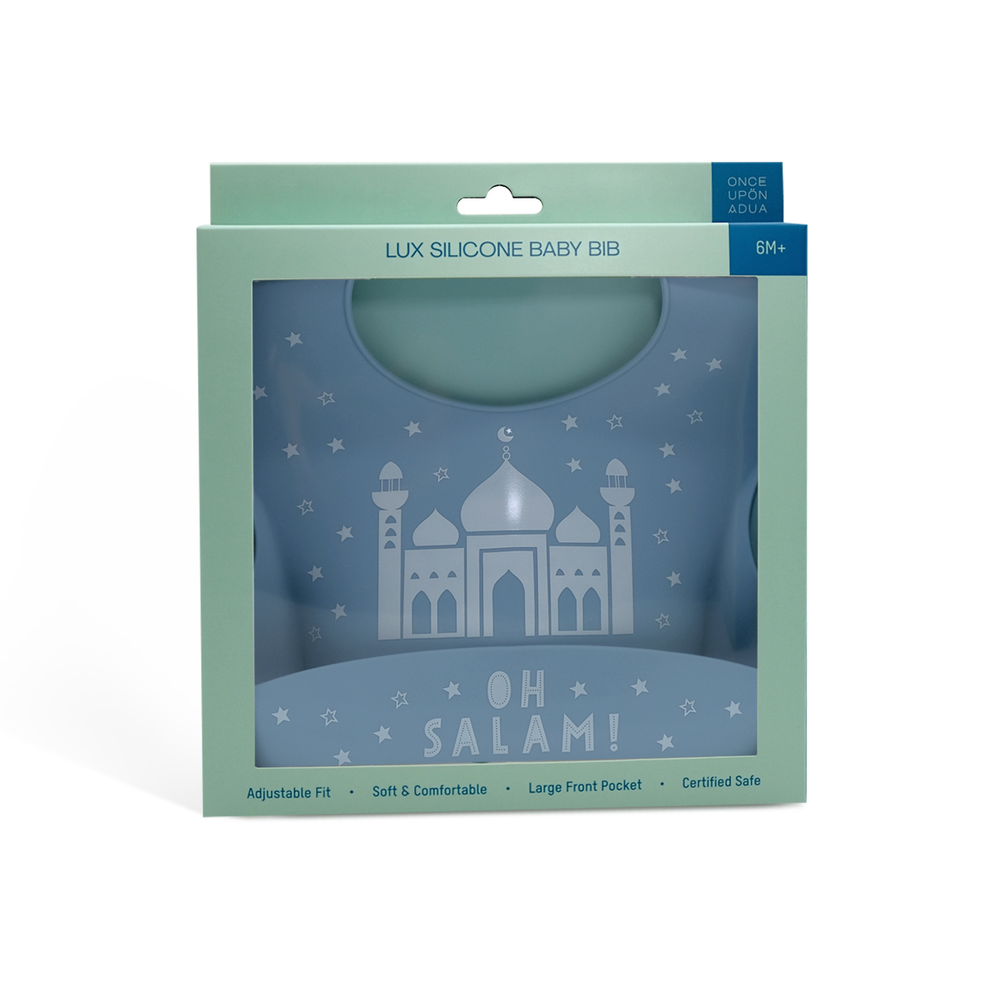 Once Upon A Dua - Lux Silicone Baby Bib - Dusty Blue