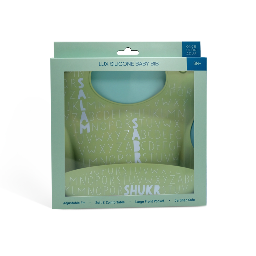 Once Upon A Dua - Lux Silicone Baby Bib - Olive Green