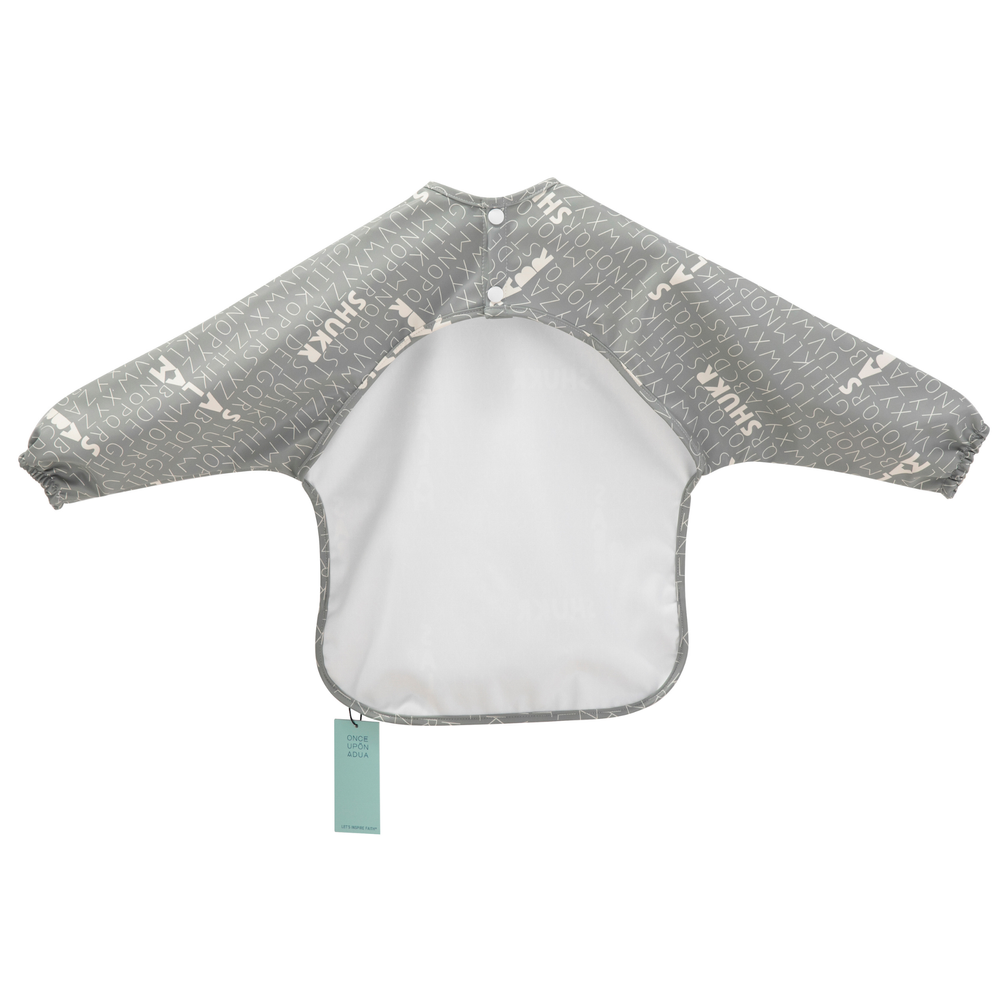 Once Upon A Dua - Long Sleeved Pocket Bib With Carry Pouch - Grey