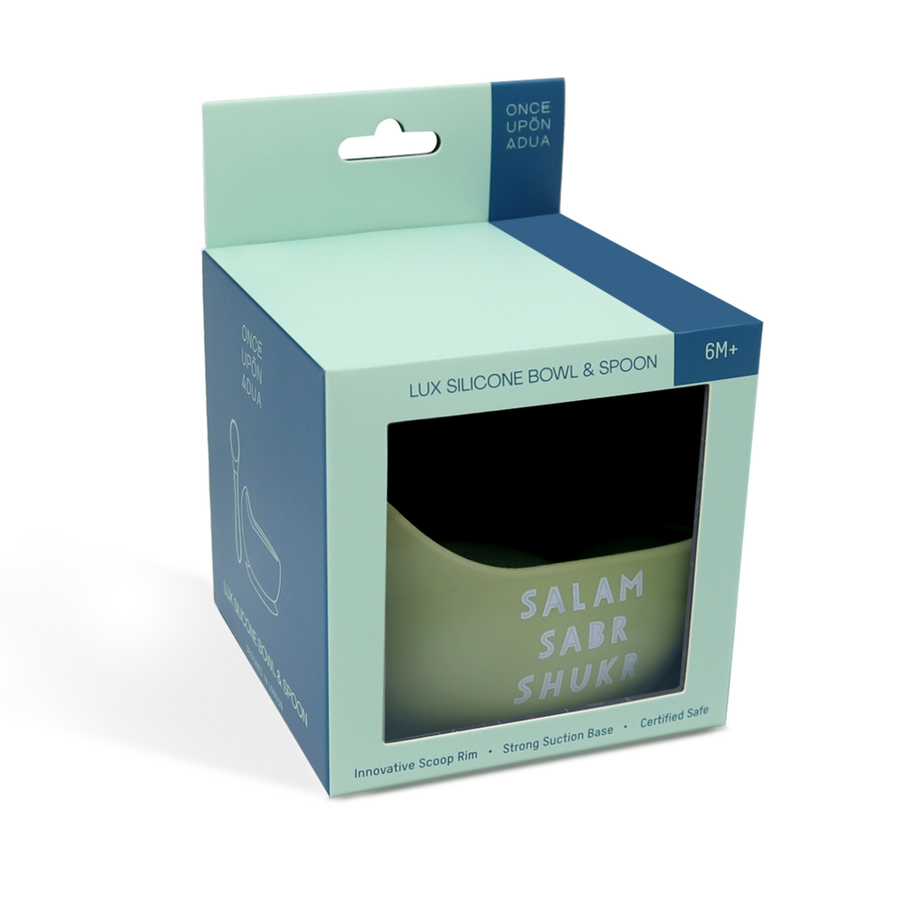 ONCE UPON A DUA - Lux Silicone Bowl And Spoon Set - Olive Green