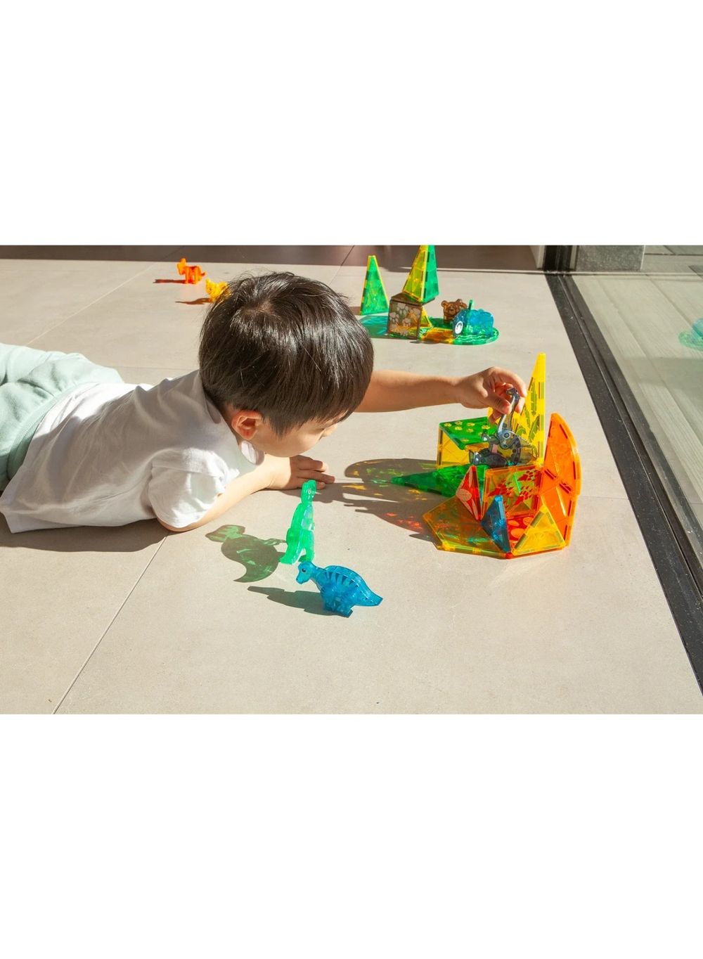 Little Hero - Magnetika Dinosaur World Magnetic Tiles V2 - 47 Pcs