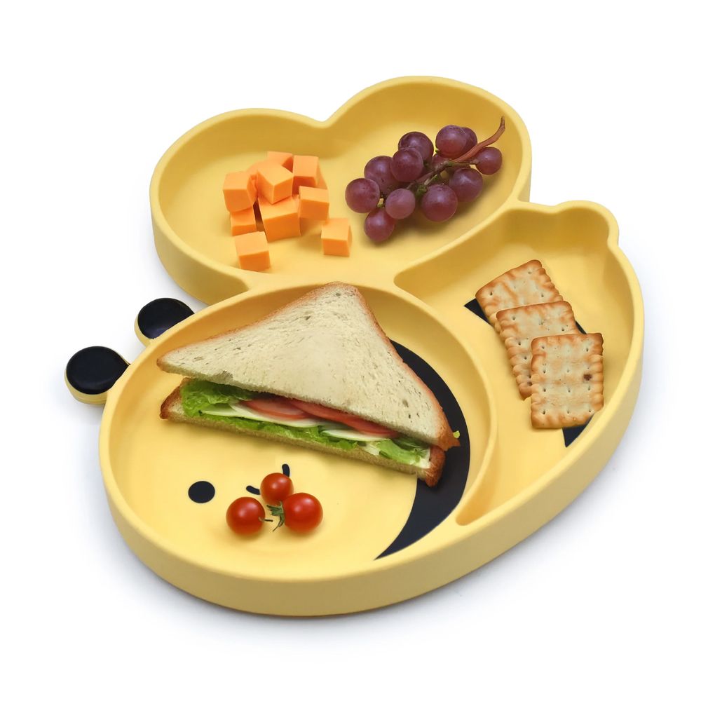 Melii - Silicone Suction Plate - Bee - Yellow/Black