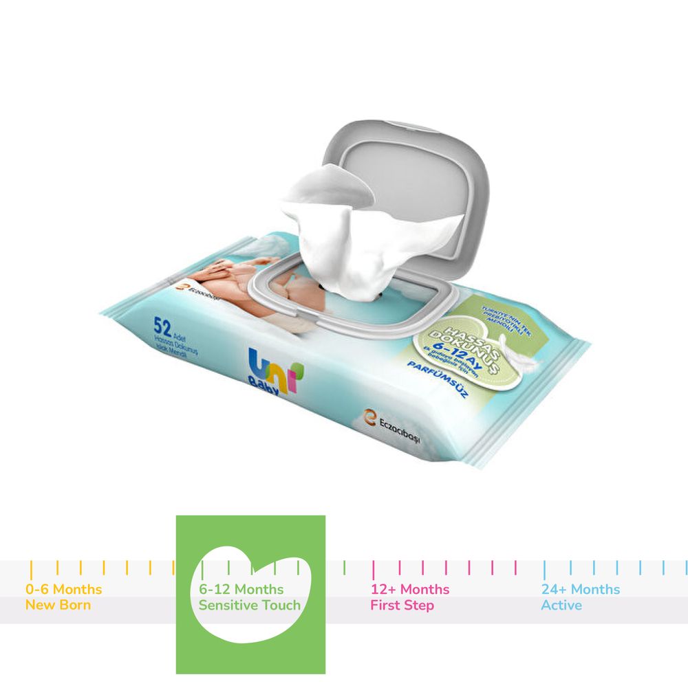 Uni Baby - Sensitive Touch Fragrance Free Baby Wipes - 52 Pcs