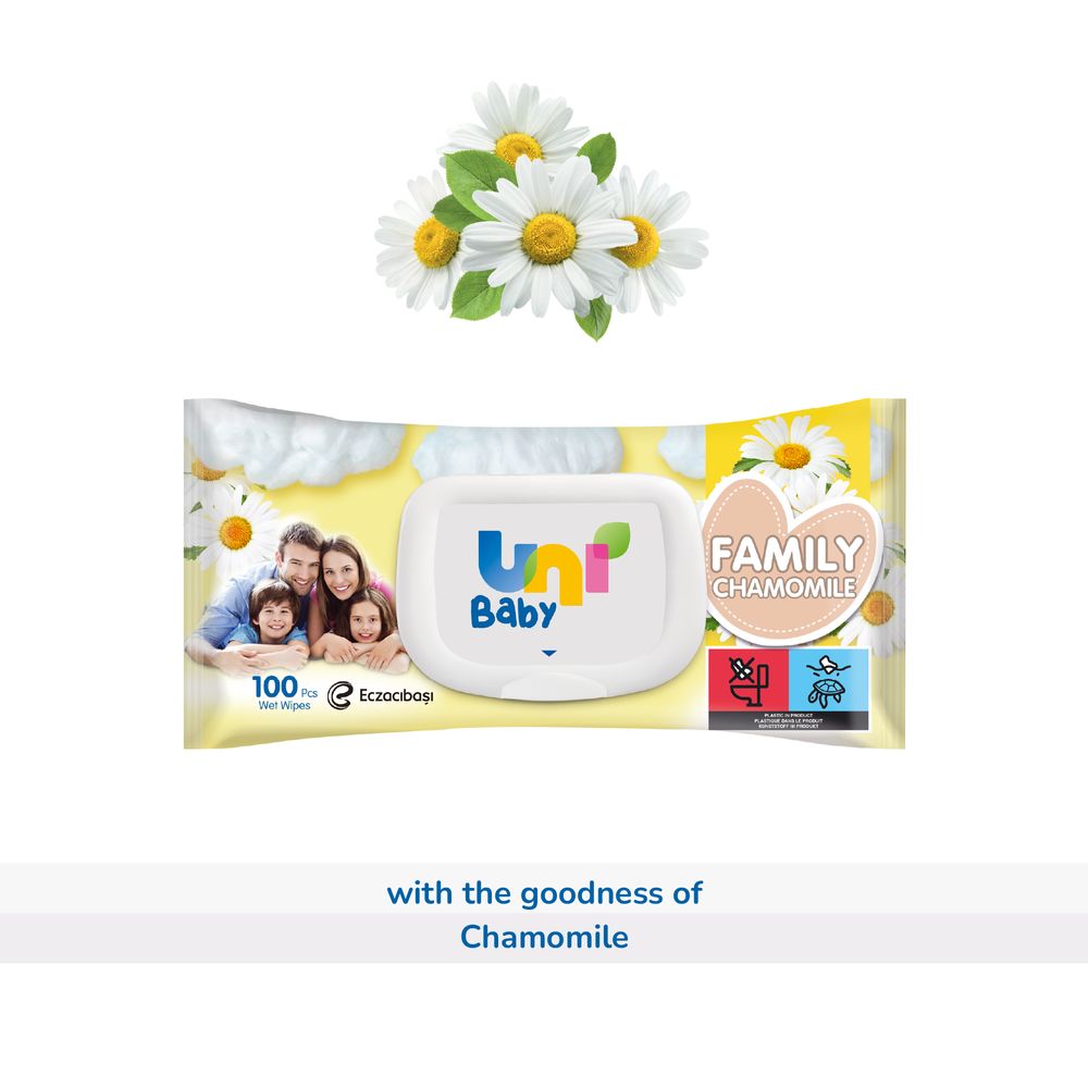 Uni Baby - Family Chamomile Wipes - 100 Pcs