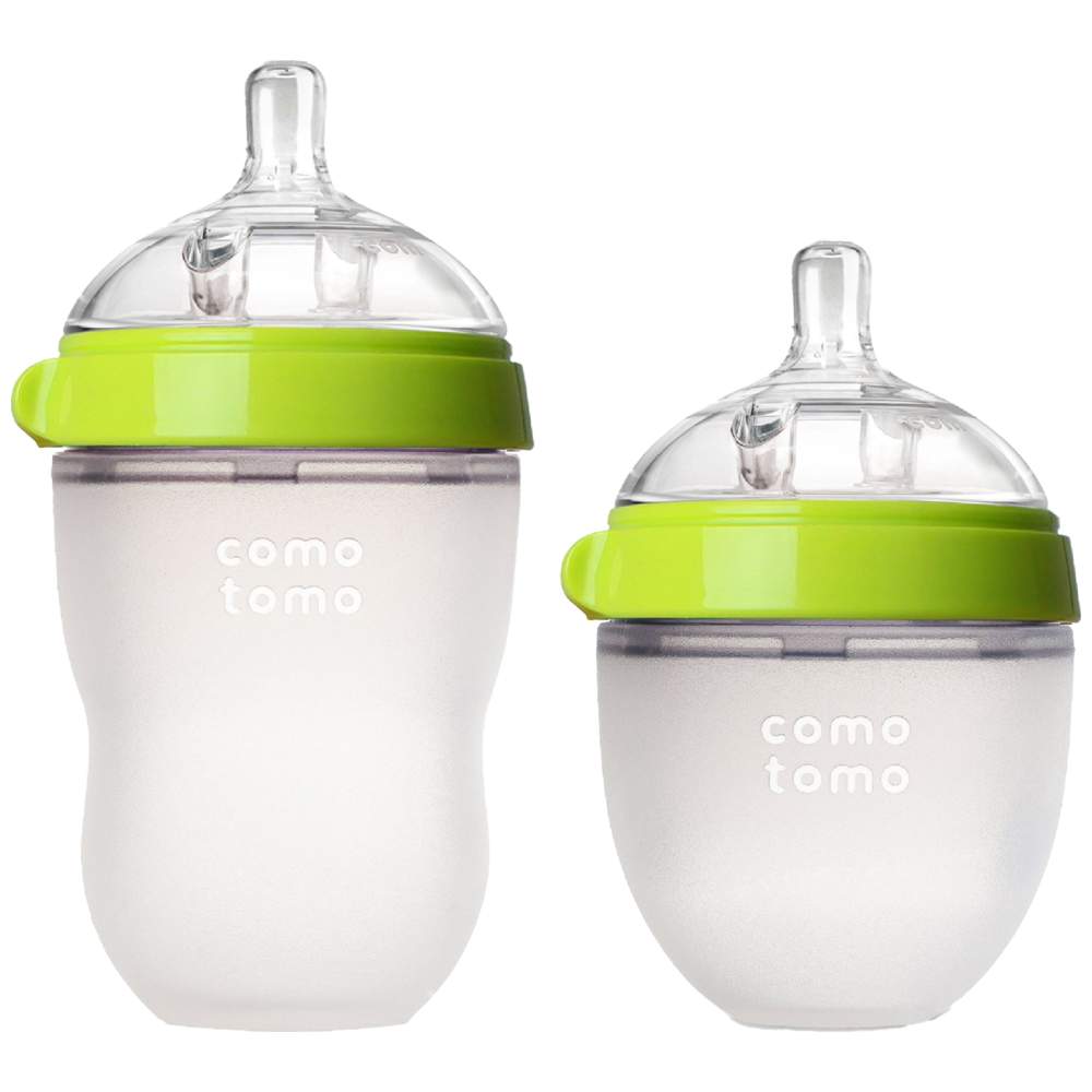 Comotomo - Anti-Colic Baby Feeding Bottle Set - Green - 2 Pcs