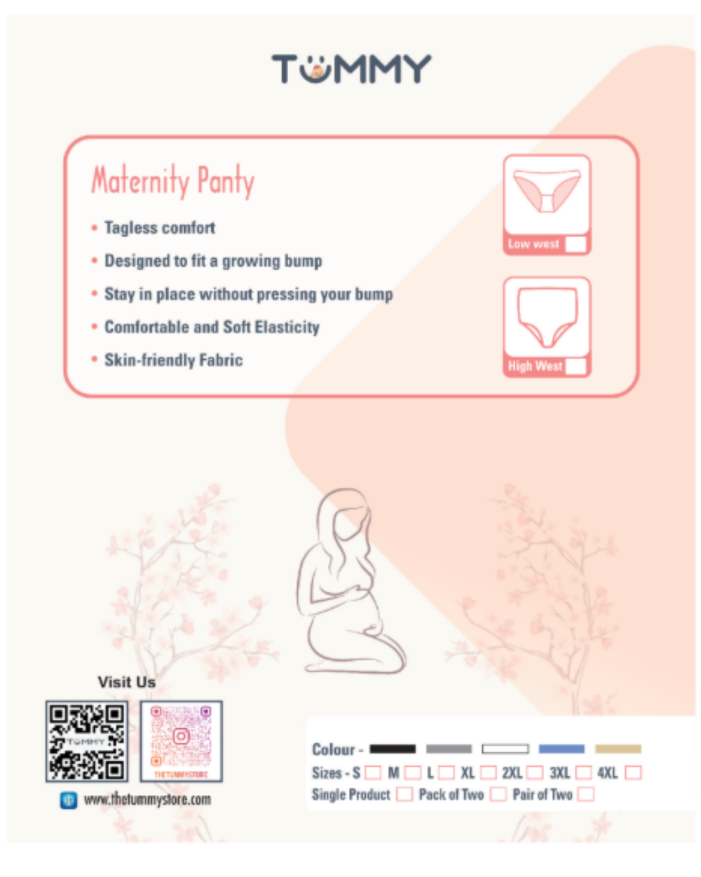 Tummy - High Waist Maternity Panty - Multicolor - Pack of 4