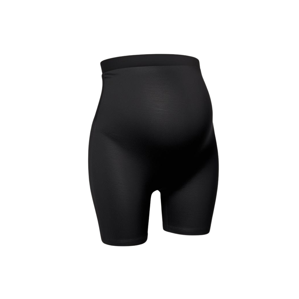 Tummy - 2pc-Set - Over Belly High Waist Maternity Shorts - Beige/Black