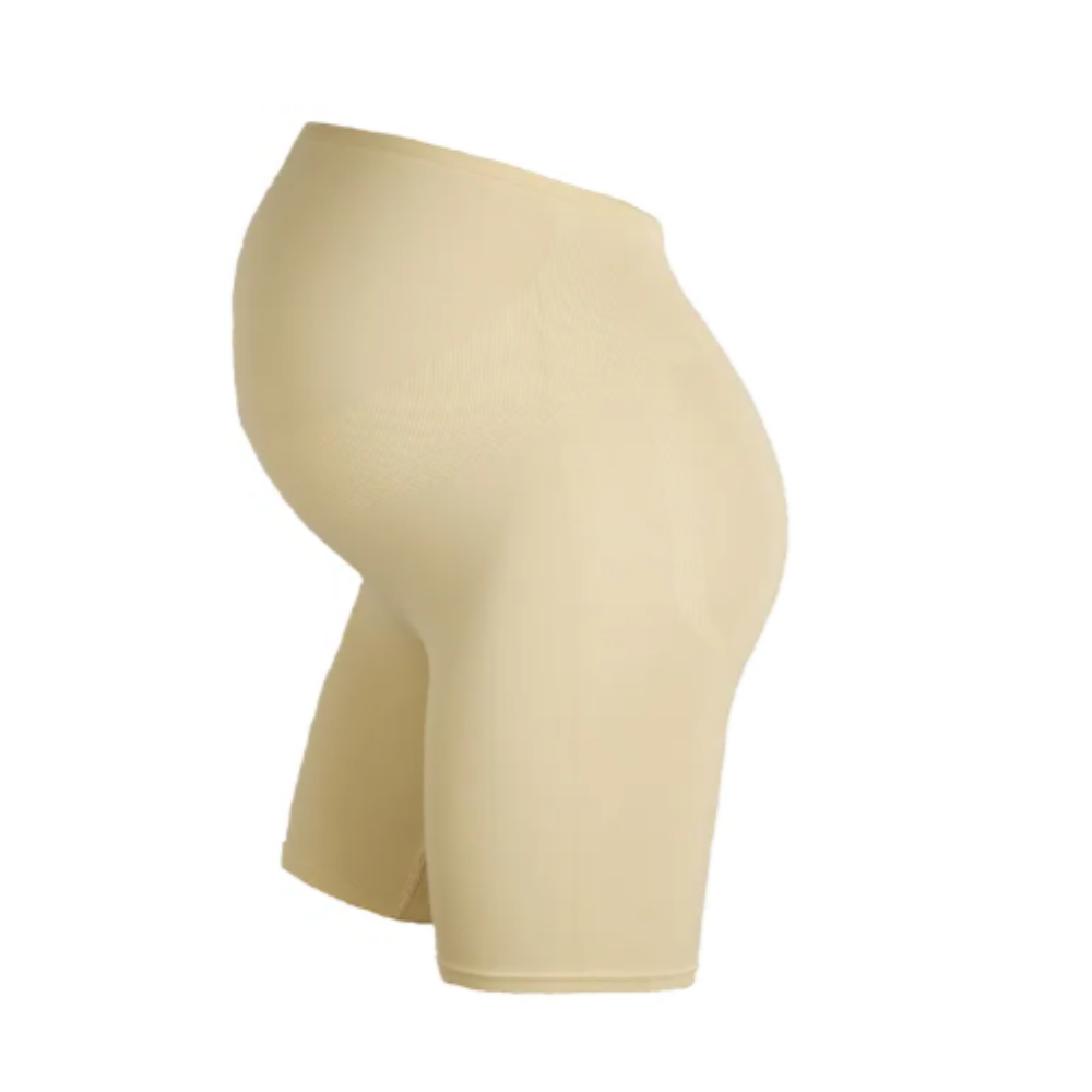 Tummy - 2pc-Set - Over Belly High Waist Maternity Shorts - Beige/Black