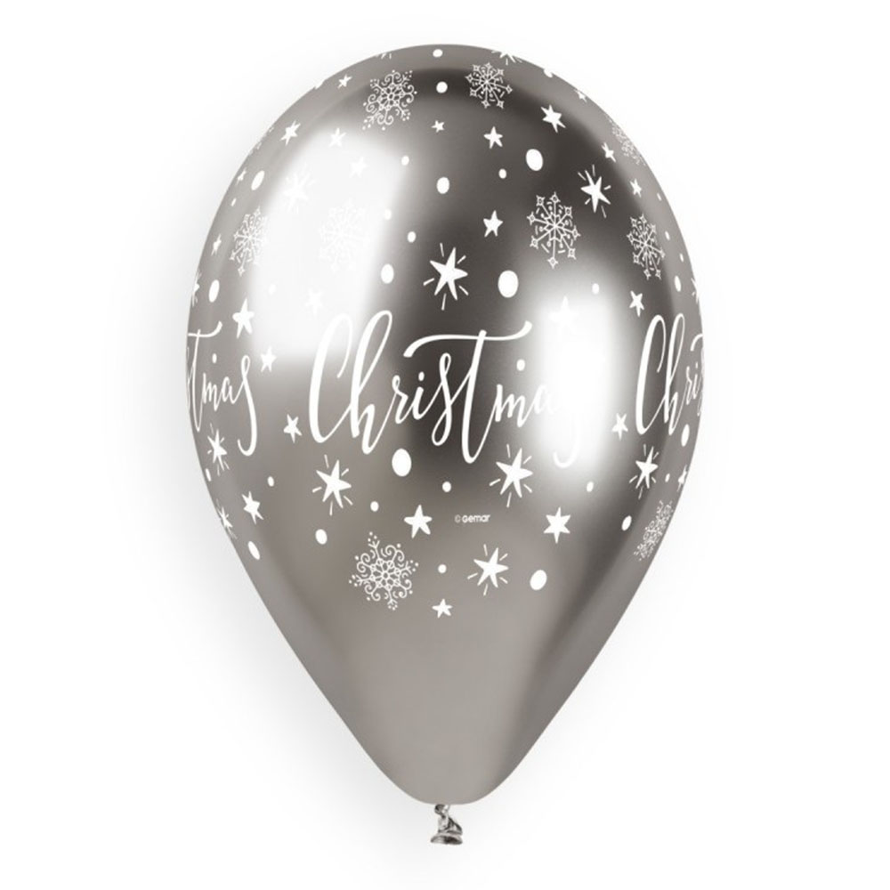 جيمار - بالونات لاتكس لامعة لعيد الميلاد - فضي/ذهبي - مجموعة من 25 قطعة - 13 إنش