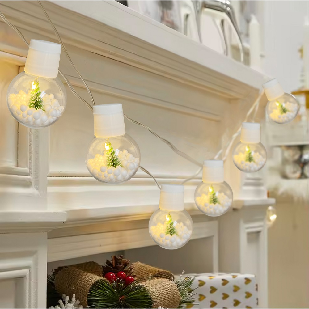 كريسمس ماجيك - إضاءة مزخرفة 10 أل إي دي - أبيض دافئ - تصميم شجرة - 1.8 متر